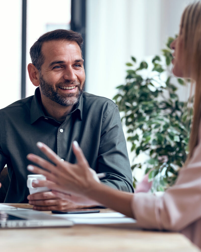 Smart business people working together.