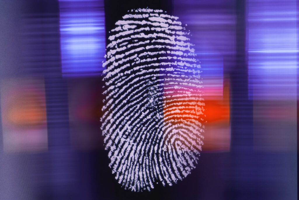 Biometrics fingerprints scan.
